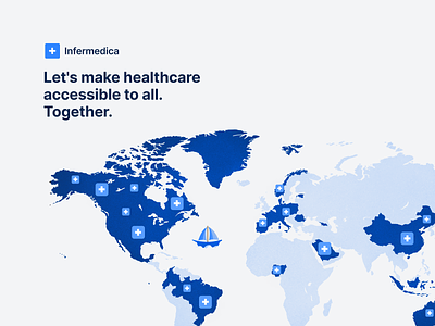 Infermedica - Global Reach global global reach healthcare infermedica map navy ui ux web webdesign