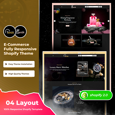 Premium Watch, Perfume, Diamond and Jewelry Shopify 2.0 Theme css3 design html5 responsive design shopify shopify theme web design