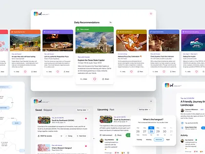 IRL App: A personalized leisure planning app card clean community daily desktop event friends irl plan planning recommendation social ui ux web
