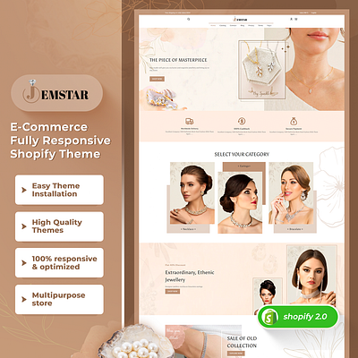 Jemstar Jewelary - Multipurpose Premium Shopify 2.0 Theme css3 design html5 responsive design shopify shopify theme web design