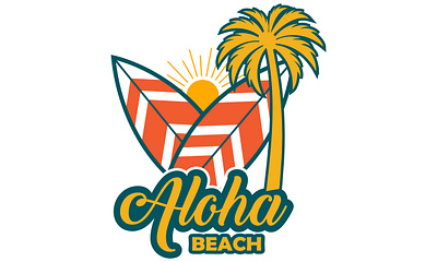 Aloha Beach T shirt Design aloha beach design illustration surf surfing t shirt t shirt t shirt design typography vector