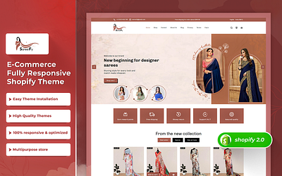 Sareeify - Multipurpose Premium Fashion Shopify 2.0 Theme css3 design html5 responsive design shopify shopify theme web design