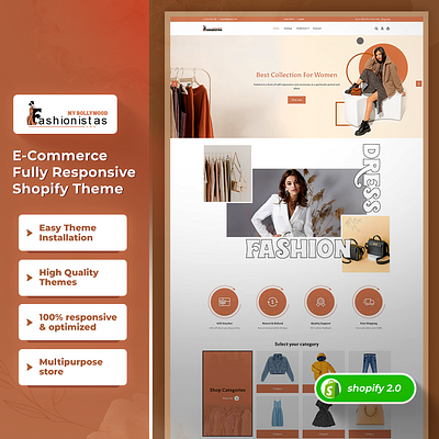 Fashionistas - Multipurpose Fashion Shopify 2.0 Theme css3 design html5 responsive design shopify shopify theme web design