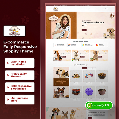 Petpro - Multipurpose Premium Animal Food and Accessories Store css3 design html5 responsive design shopify shopify theme web design