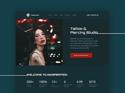Tattoo Studio design ui ux web