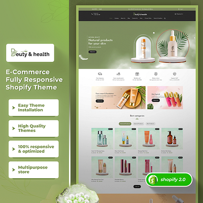 Beauty & health - Responsive Shopify 2.0 Theme css3 design html5 responsive design shopify shopify theme web design