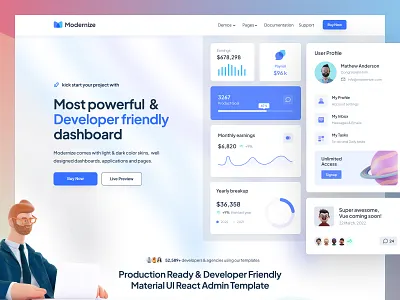 Modernize admin templates admin analytics bootstrap chart clean dashboard figma free menu minimal modernize template theme ui web