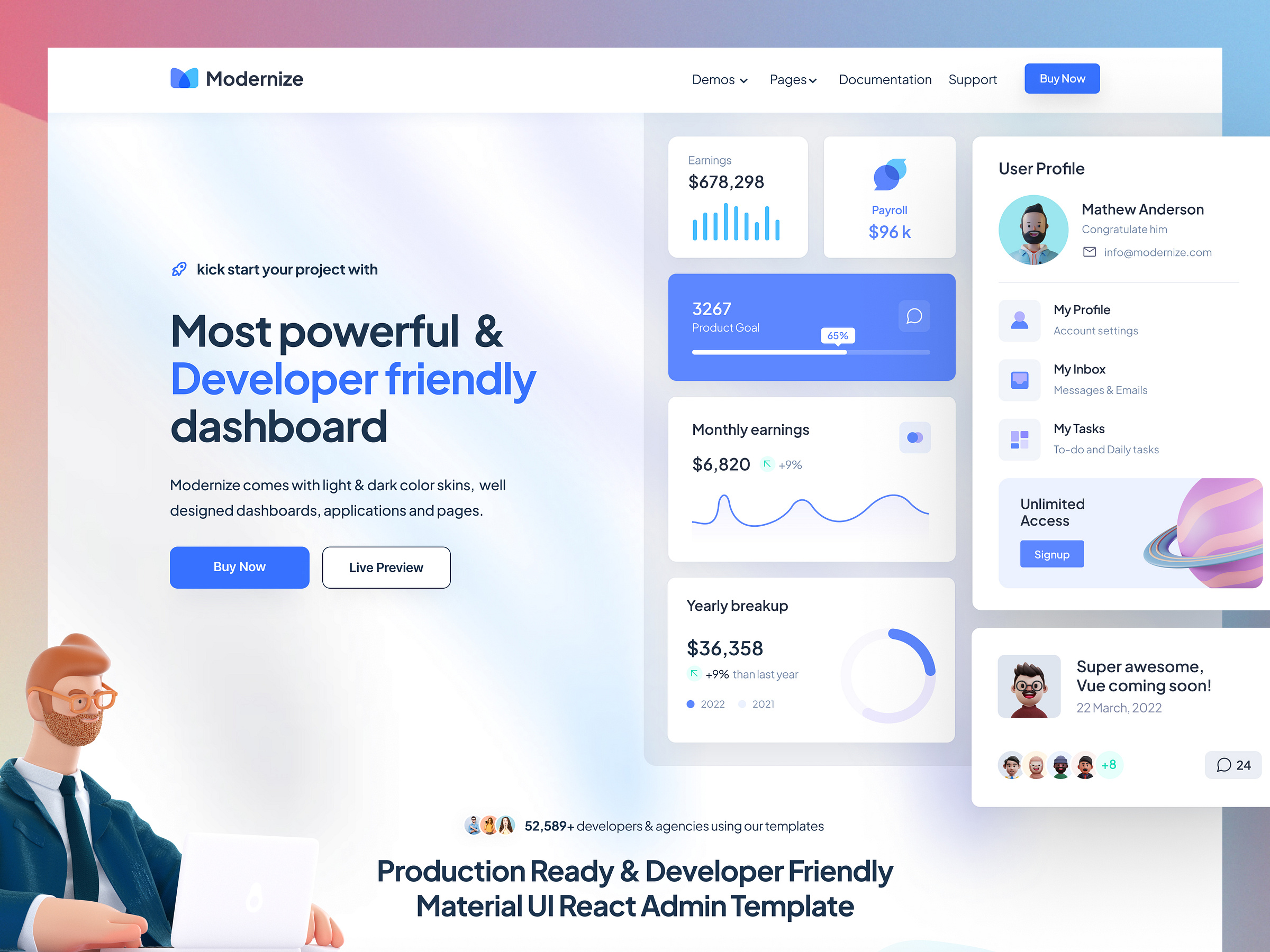 Modernize admin templates by AdminMart on Dribbble