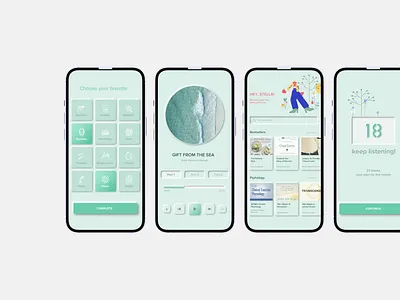 App concept for audio books in neomorphism style branding dailyui design illustration mob ui