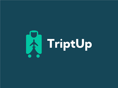 TripUp - Up and on your way! Logo and Brand Design🎨 airplane go gone travel trip went