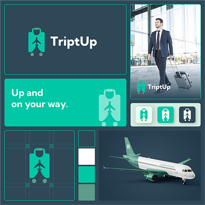 TripUp - Up and on your way! Logo and Brand Design🎨 aeroplane