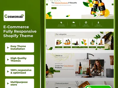 Cosmorubi Cosmetics shop - Multipurpose Premium Beauty Shopify 2 css3 design html5 responsive design shopify shopify theme web design