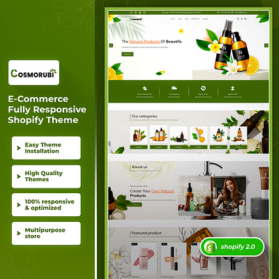 Cosmorubi Cosmetics shop - Multipurpose Premium Beauty Shopify 2 css3 design html5 responsive design shopify shopify theme web design