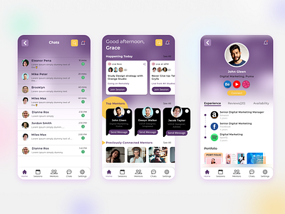 Mentorship App app app designs appdesign design graphic design mentorship app ui uiux design ux