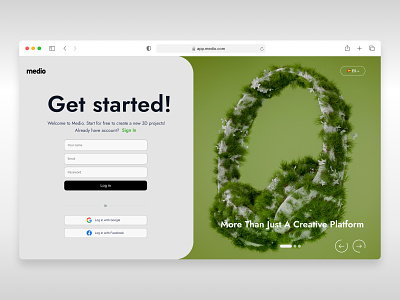 Medio - Create an Account create account design log in page login with google mobile view new account onboarding page registration sign in signup ui ux webdesign website