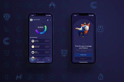 Crypto Wallet App app crypto design illustration ui uiux ux wallet мокап