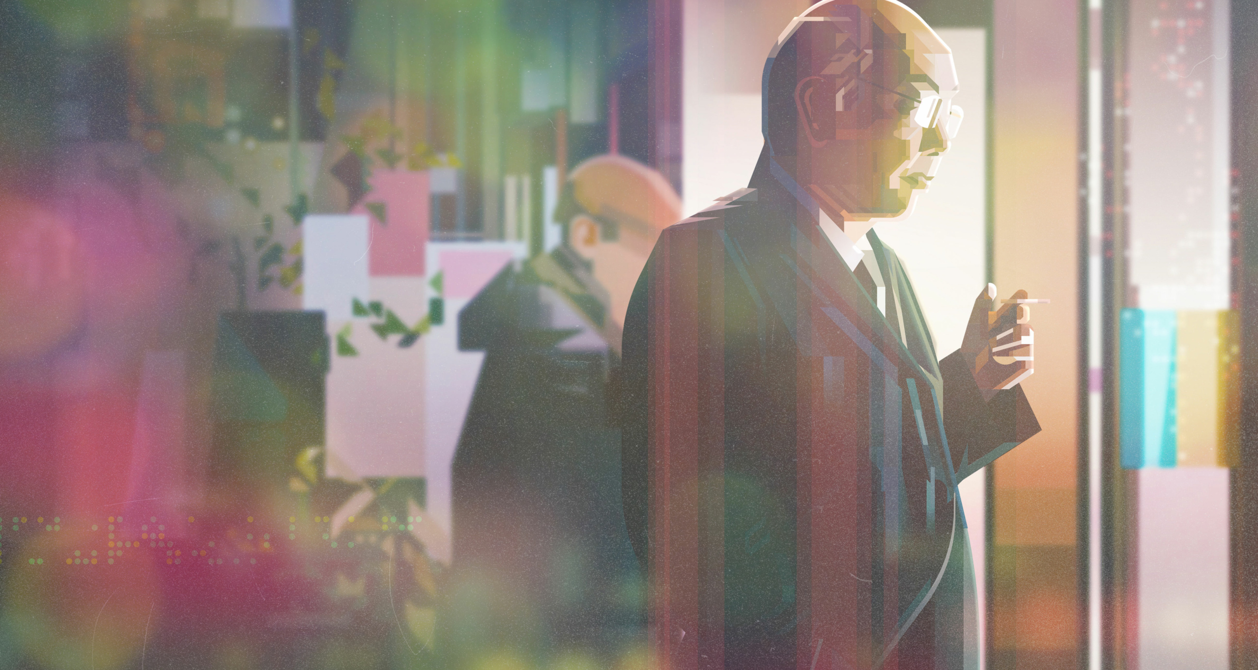Smoking digital folioart gradient illustration james gilleard man portrait texture