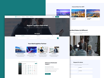 Website for a leading online freight forwarder ui web design