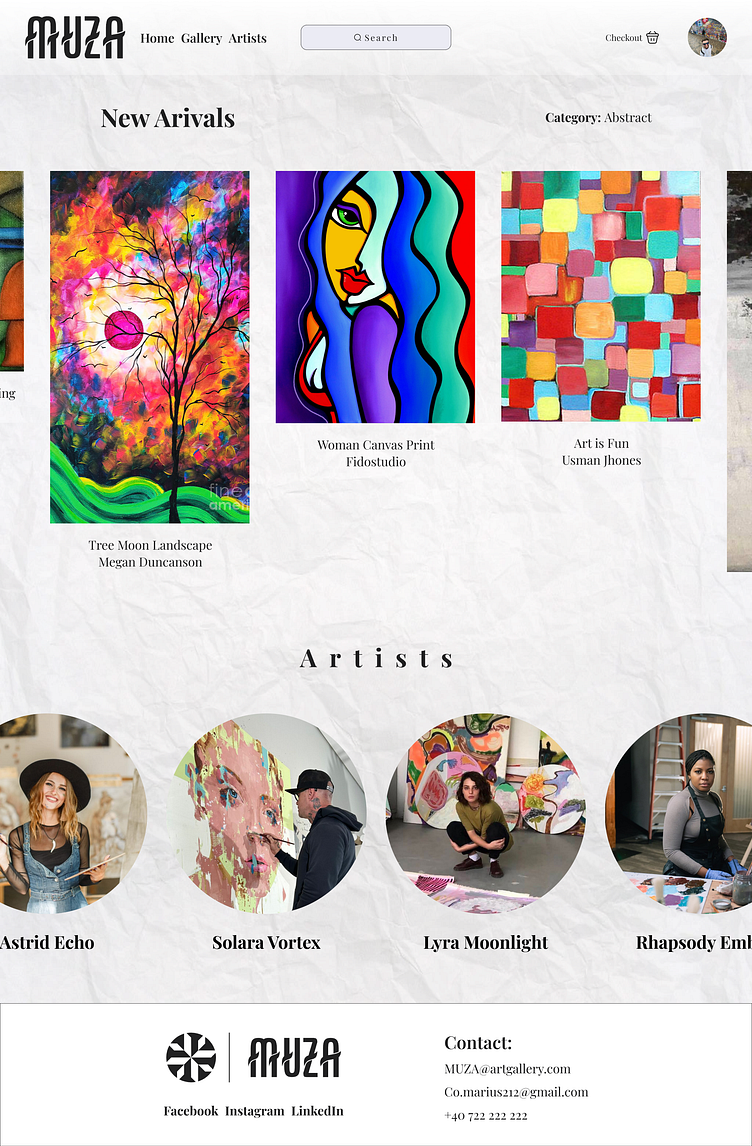 MUZA - art gallery by Marius Cojocariu on Dribbble