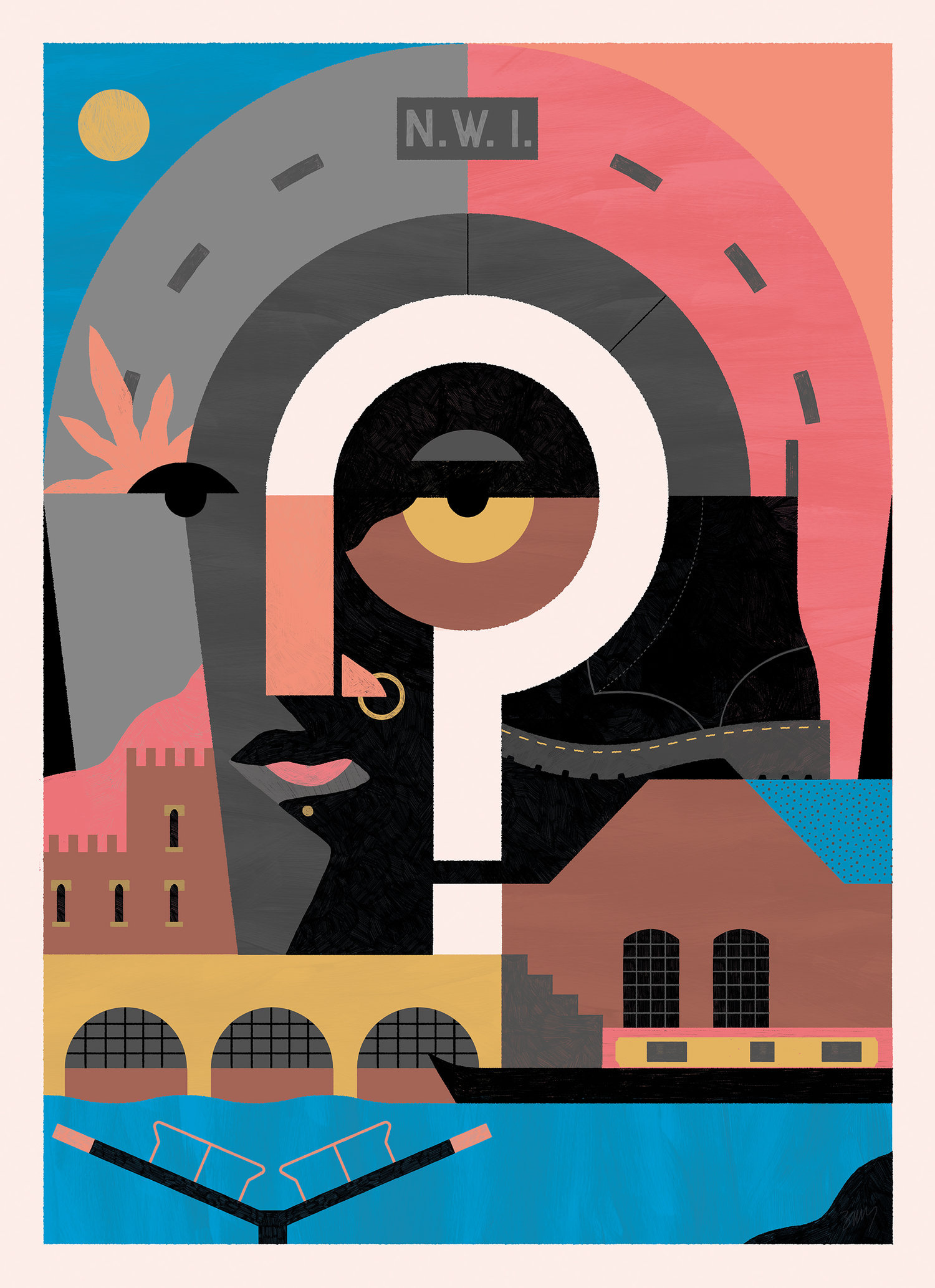 Camden abstract advertising city digital folioart illustration london poster retail shoes urban