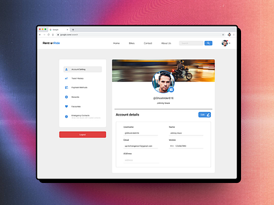 Daily UI challenge #06 profile page UI app design graphic design illustration logo ui ux