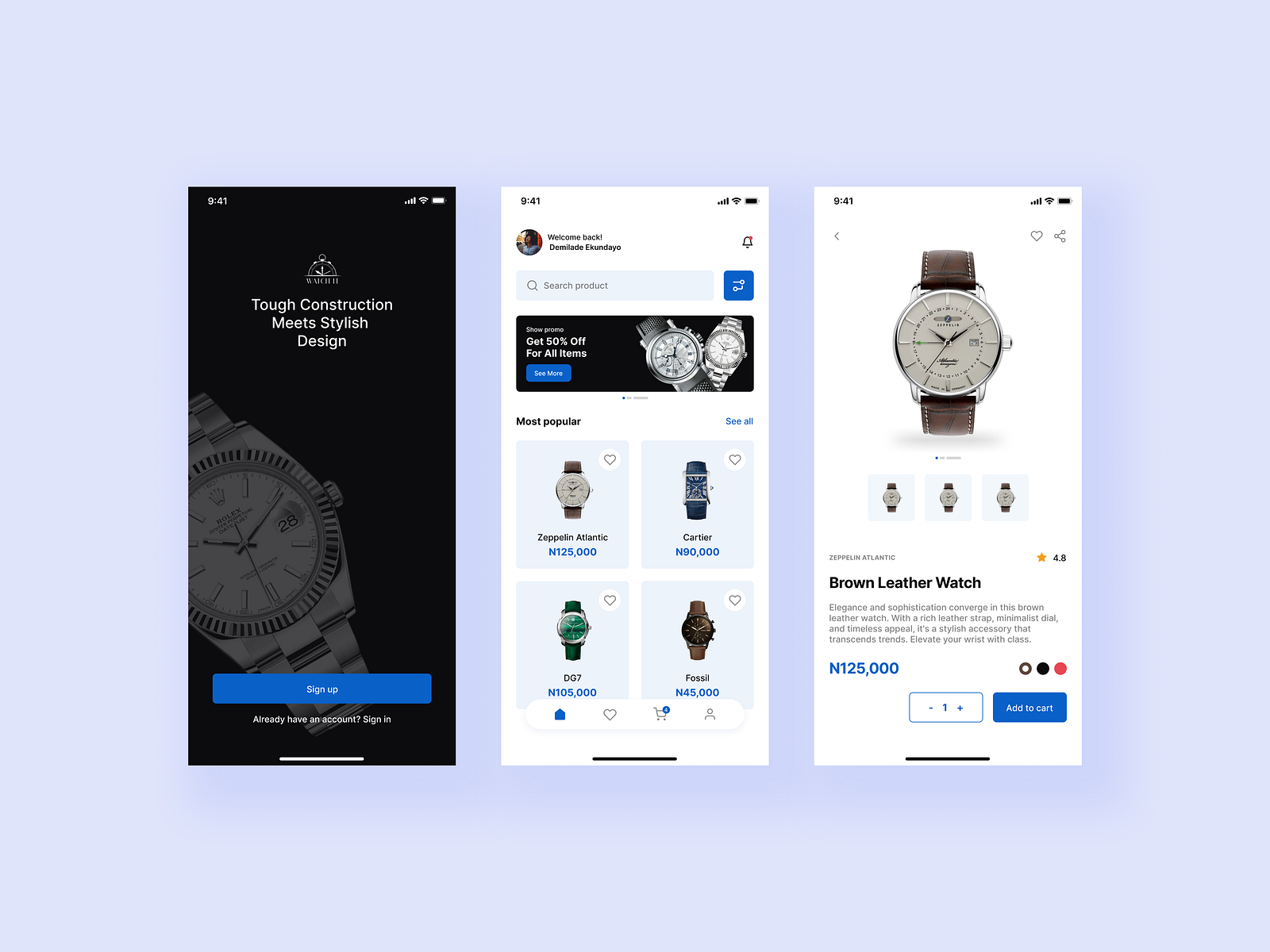 Watch It (E commerce wrist watch app) by David Michael on Dribbble