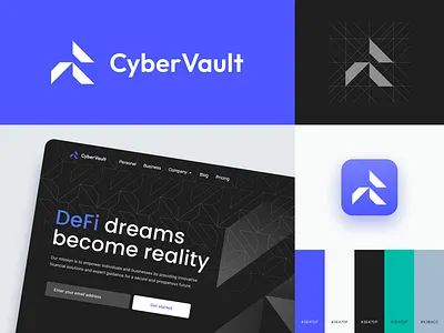 CyberVault - Crypto Brand Identity blockchain brand guidelines brand identity branding color palette crypto crypto brand identity crypto branding cryptocurrency decentralized defi design digital illustration graphicdesign logo design styleguide ui visual identity web 3 web3