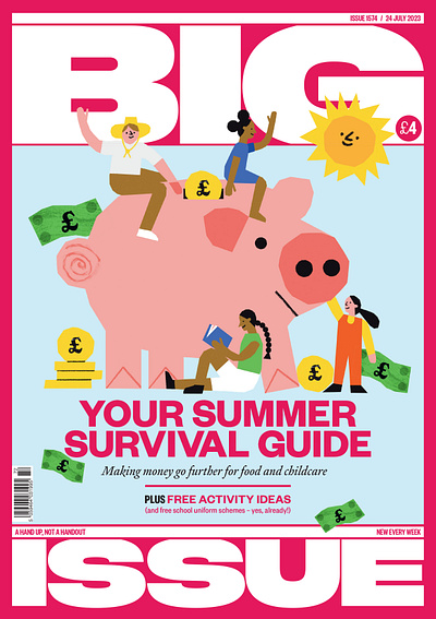 Big Issue - Summer Survival Guide characters collage design editorial editorialillustration illustration
