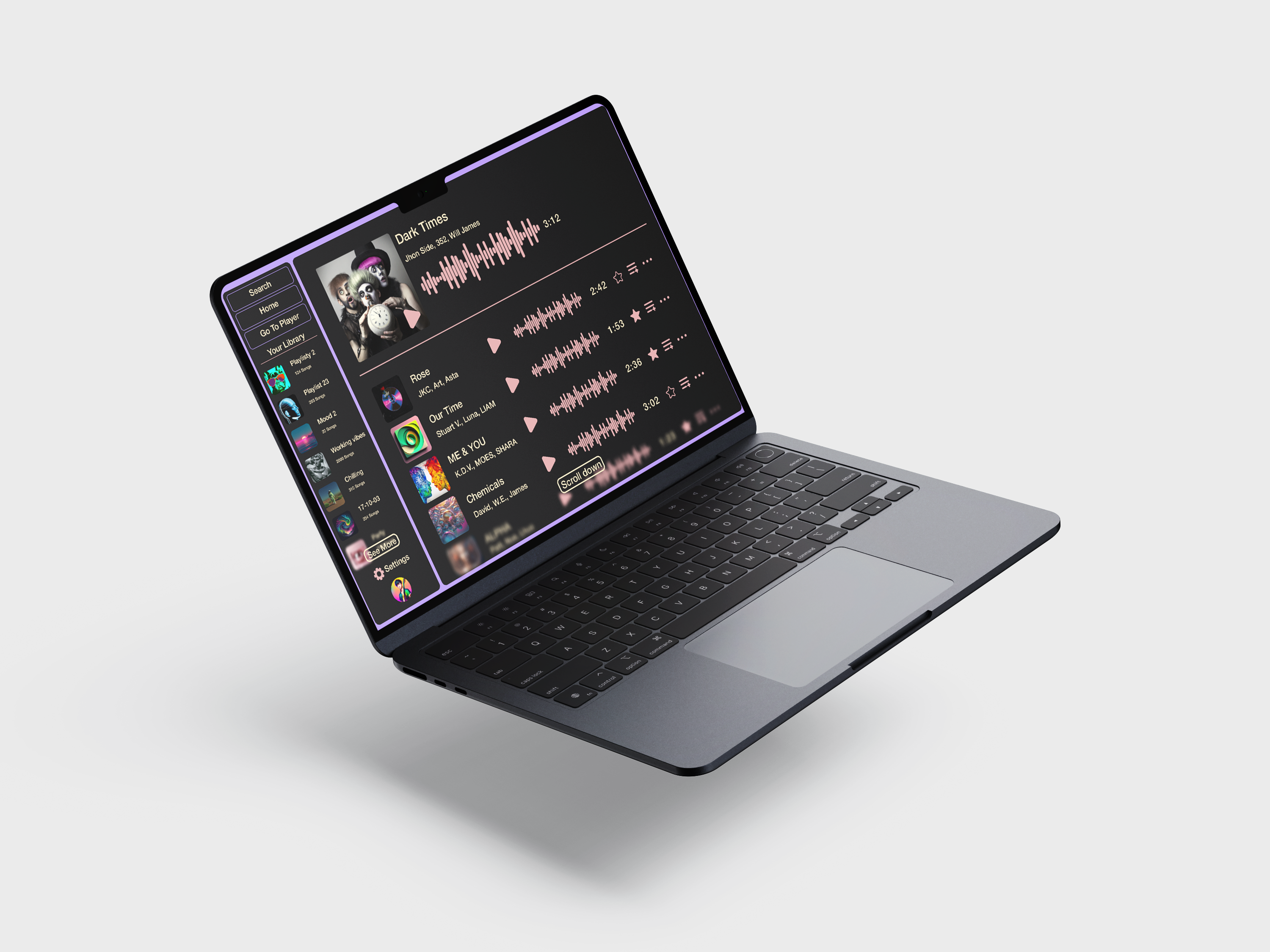 Music Streaming Website - Minimal - graphic design minimal music music streaming ui websi website design