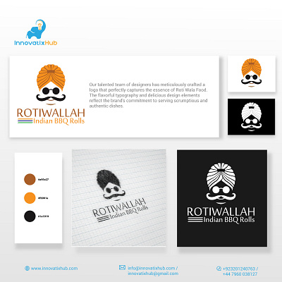 Food Logo - ROTIWALLAH a branding design foodlogo innovatixhubdesigns logo logo mark logodesign logodesigners logogrid logonew logosai lovedesign minimalist logo professionallogo rotiwallahindiansikhrestaurant rt savortheflavors symbol vector