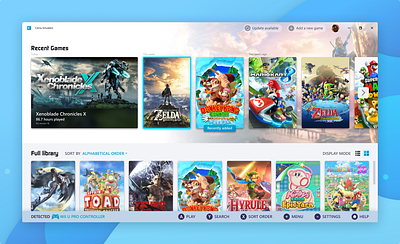 CEMU Emulator UI Redesign cemu design desktop app emulation games mario redesign ui ux videogames wii wiiu zelda