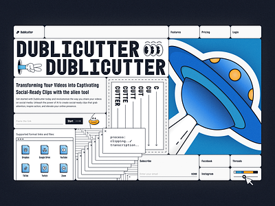Dublicutter - AI Video Shortener ai artificialintelligence conceptdesign graphic design illustration productdesign ui uiuxdesign videoediting videoshortener web web app