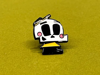 Skully Pin! character character design cute enamel enamel pin illustration illustrator metal pin simple skeleton vector