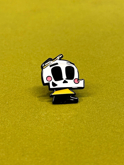 Skully Pin! character character design cute enamel enamel pin illustration illustrator metal pin simple skeleton vector