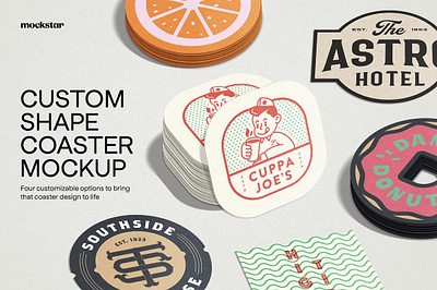 Custom Shape Coaster Mockup brewery