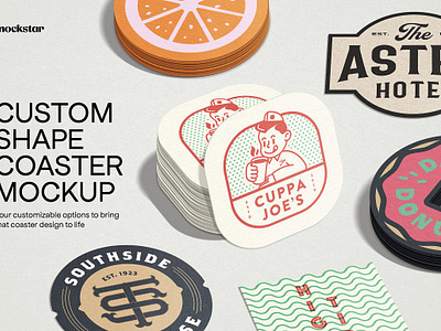 Custom Shape Coaster Mockup brewery