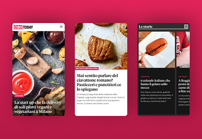 CiboToday app mobile card card news channel design food mobile homepage product design responsive ui dark ui interface