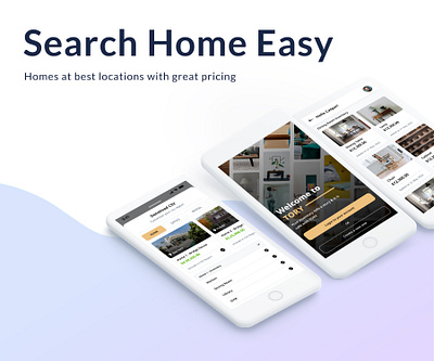 Search Home Easy | Easy Homes app ui branding business case study design figma graphic design home app illustration logo marketing product design rent app ui
