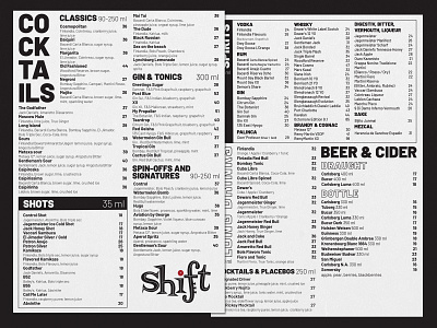 Menu Design pt.3 branding bw cocktailmenu design drinks drinksmenu graphicdesign illustrator logo menu minimalist restaurantmenu