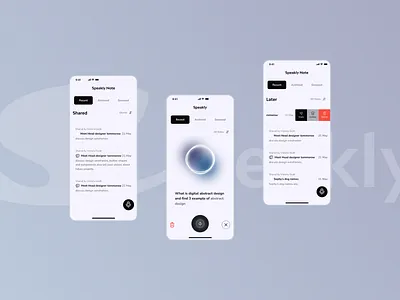 Speakly Note: Effortless Voice-to-Text Transcription assistant bookmark clean dashboard design manager minimal mobile app note app noteapp planner productivity to do todo ui uidesign uiux voice note voiceapp voicenote