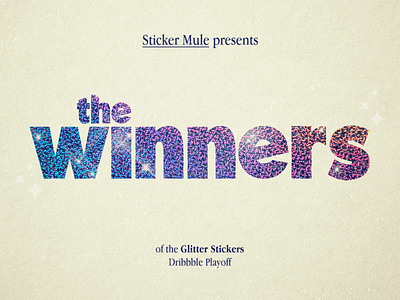 Glitter stickers winners! design giveaway playoff rebound sticker mule stickers