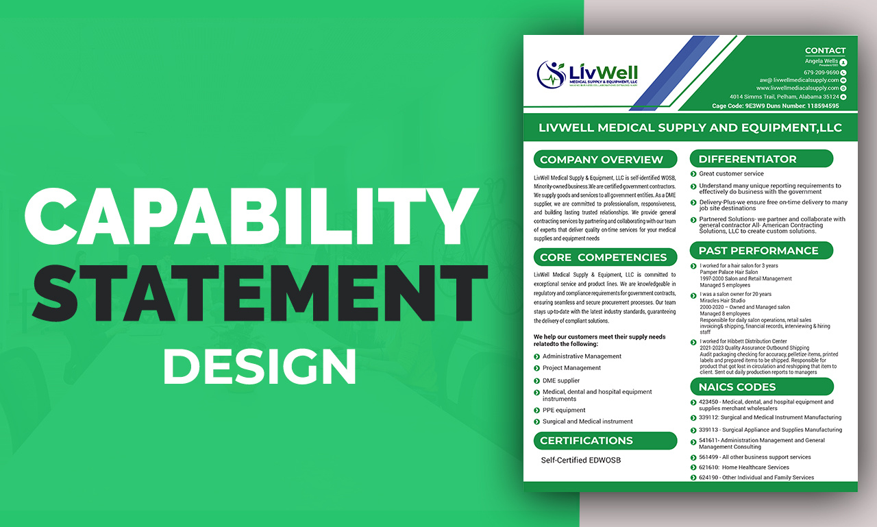 Unique Capability statement design by lorenzotvalenti79 on Dribbble