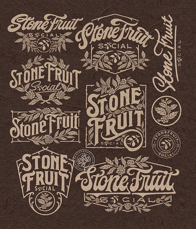 Stone Fruit Cofee Co. Package Design apparel badge branding clothing coffeshop company brand logo company branding company logo design graphic design handmade illustration lettering logo typeface ui ux vector
