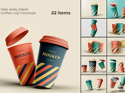 Take Away Paper Coffee Cup Mockups mocha