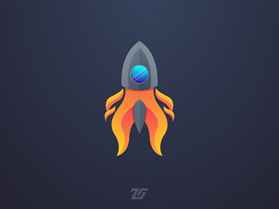 Rocket 3d amazing logo art astronomy branding colorful creative design fire flame gradient logo graphic design illustration logo modern rocket transportation