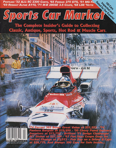 Sports Car Market Magazine - Feb. 2002 ad design adobe illustrator adobe indesign auctions automotive branding cars collector graphic design layout magazine monthly news pagination periodical project management publishing sports car market magazine sports cars typography