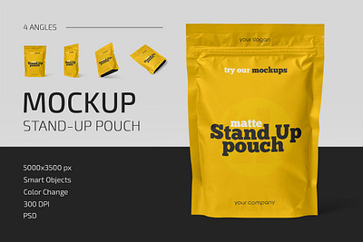 Matte Stand-Up Pouch Mockup Set food