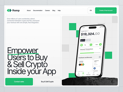 Ramp: Web3 Financial Infrastructure Platform Design cex crypto crypto trading crypto wallet cryptocurrency decentralized finance defi dex finance graphic design header design homepage landing page marketplace motion graphic tradefi ui wallet web3