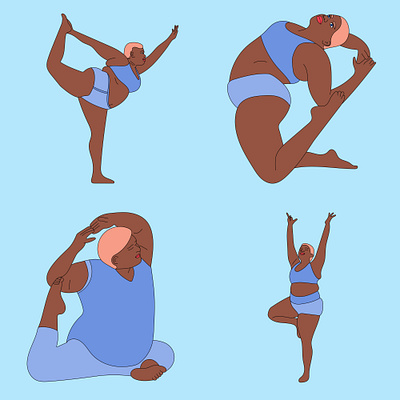 Set of woman yoga poses icons app branding design graphic design icons illustration logo pose set typography ui ux vector woman yoga