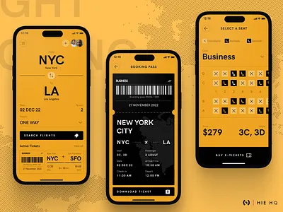 Flight Booking App airline app design boarding booking app dual tone flight booking graphic design interface design ios minimal design minimalistic mobile app monochrome premium app travel travel app ui ux